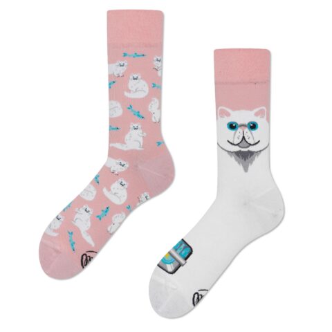 Chaussettes chat blanc