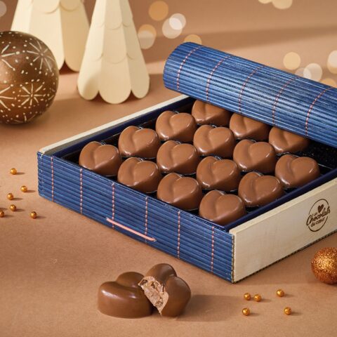 Coffret de cœurs au caramel